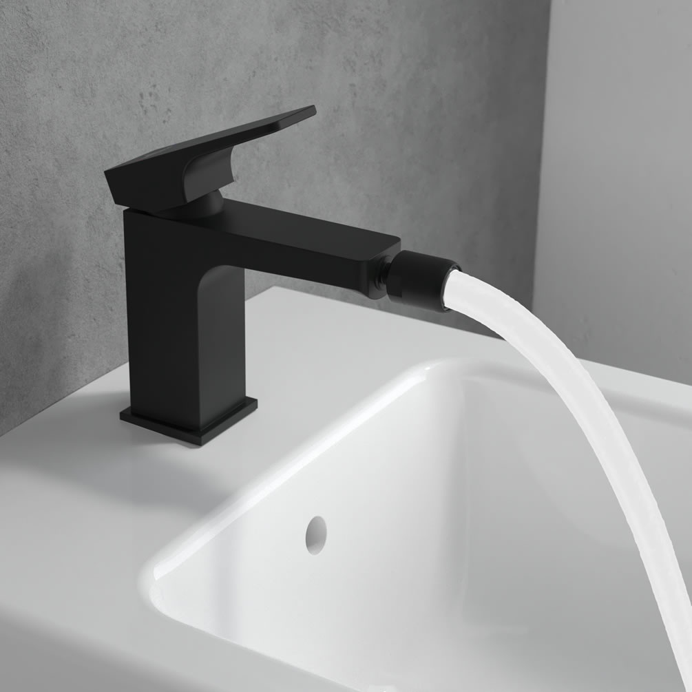 Lifestyle image of Villeroy & Boch Architectura Square Matt Black Bidet Mixer